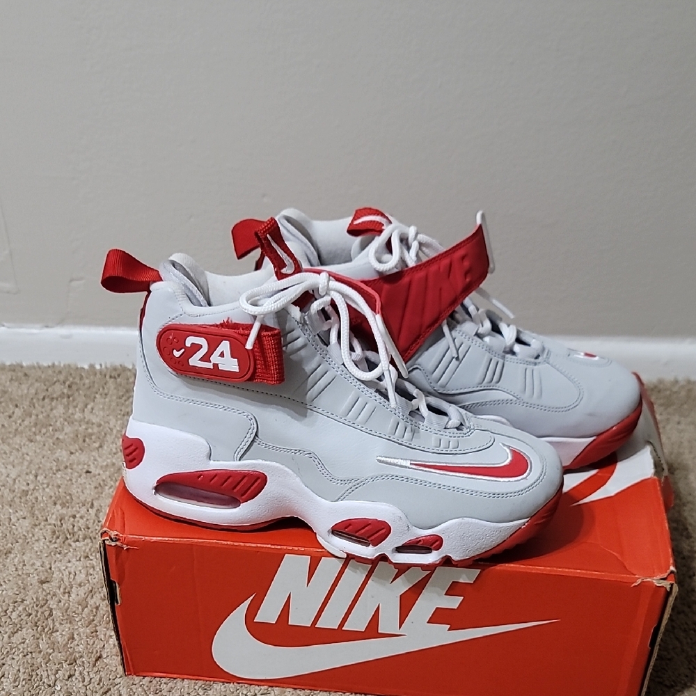 Nike Red and White Sneakers with Air Cushioning